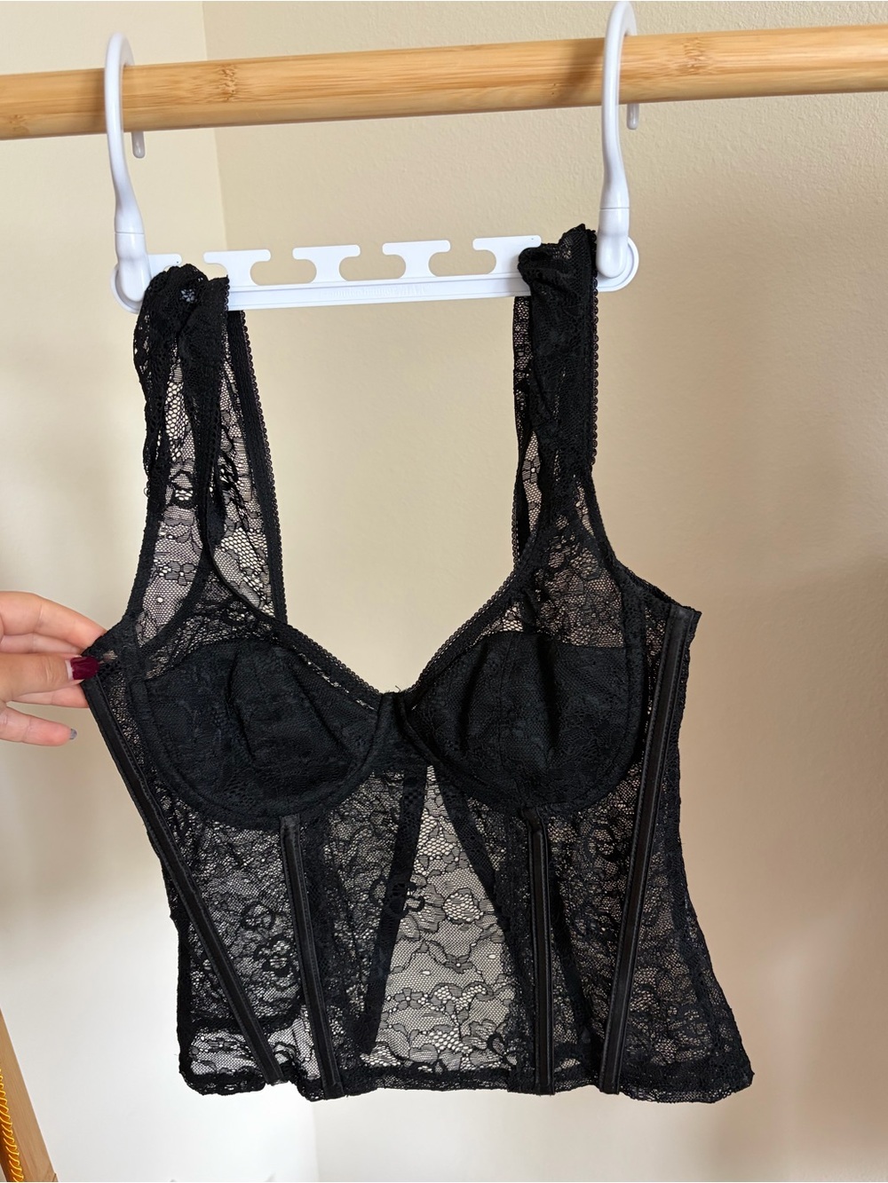 Edikted lack Lace Bustier Top Corset